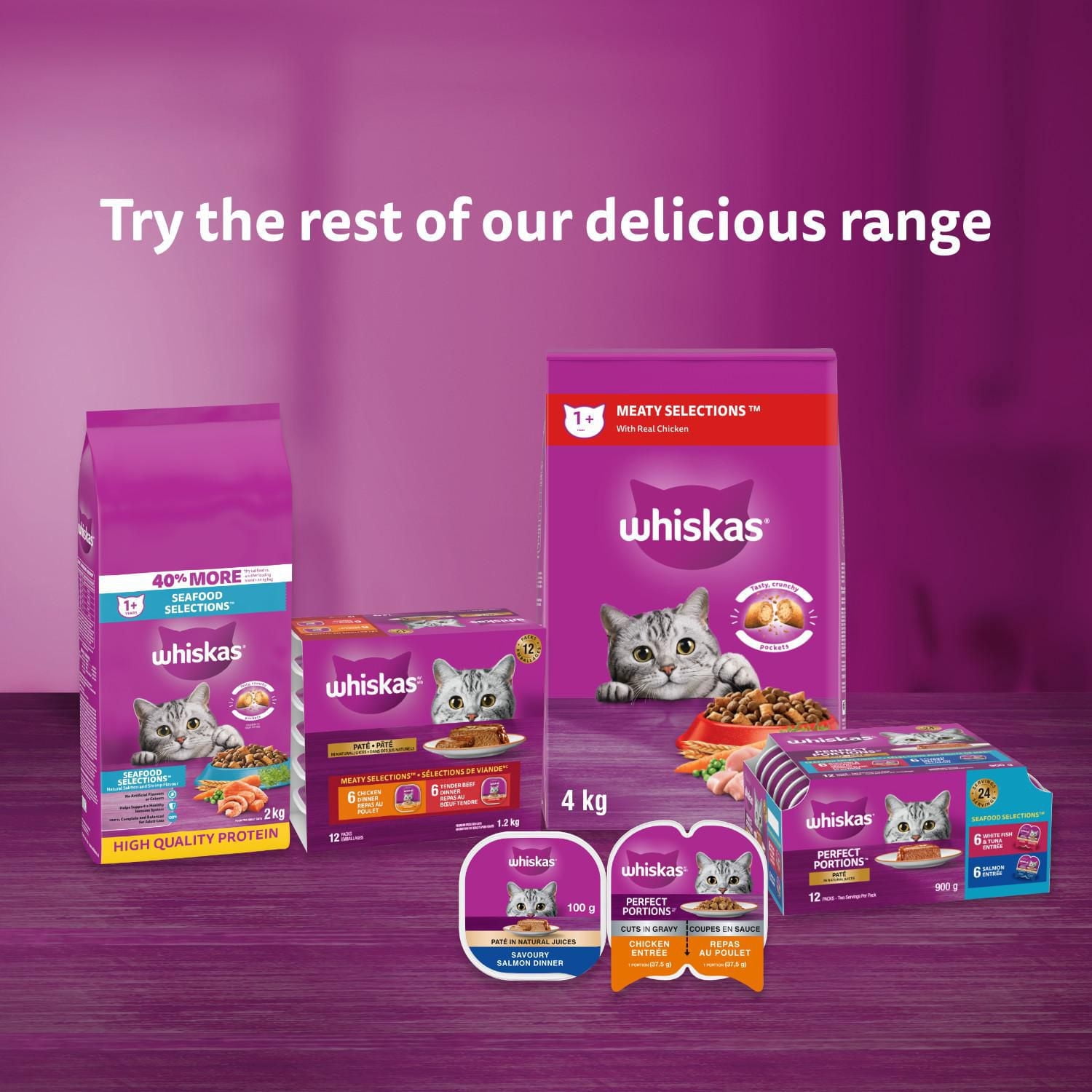 Whiskas Perfect Portions Meaty Selections Paté Adult Wet Cat Food