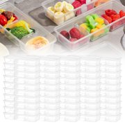 25 Pack 17 Oz Small Meal Prep Containers, With 3 Compartments Snack Containers With Lid, Plastic Box Travel Lunch StackableforPicnic, Reusable Black Plastic Food Containers