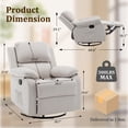 thumbnail image 2 of YSICK Small Swivel Rocker Recliner Chair for Small Spaces Linen for Living Room,Beige, 2 of 6