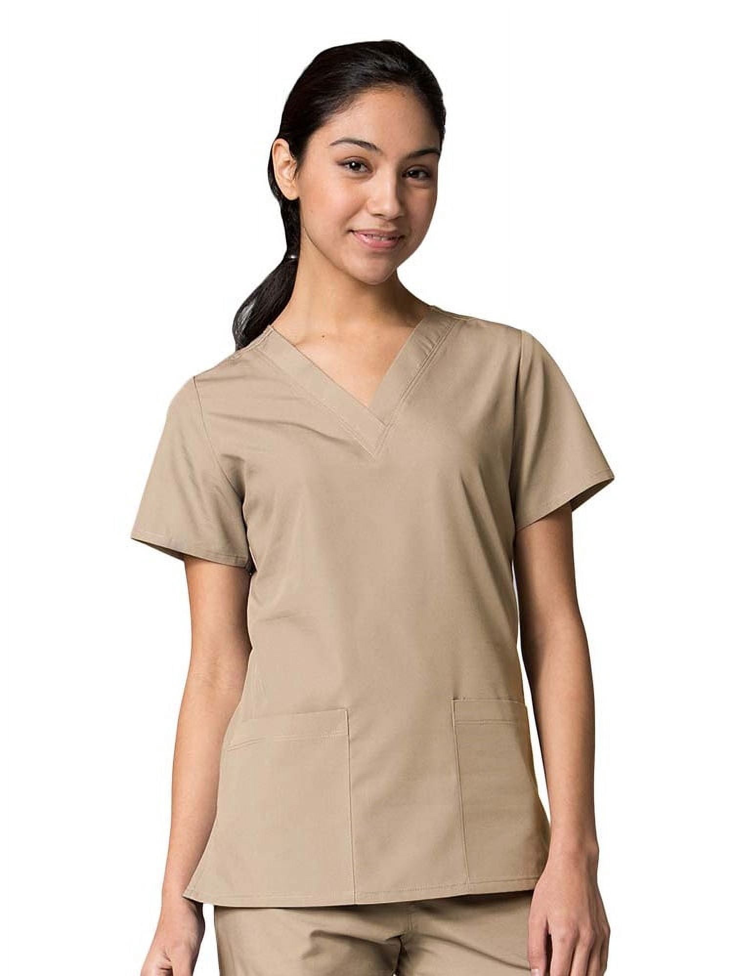 Red Panda Women's Scrub Top, V-Neck, Two Pocket, Solid