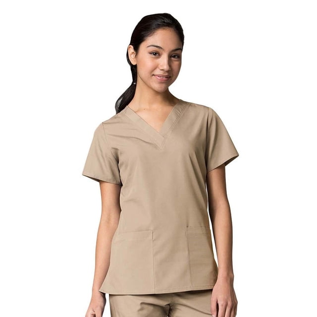 Red Panda Women's Scrub Top, V-Neck, Two Pocket, Solid