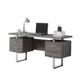 thumbnail image 1 of Monarch Specialties Computer Desk, Home Office, Laptop, Left, Right Set-up, Storage Drawers, 60"l, Work, Metal, Laminate, Brown, Grey, Contemporary, Modern, 1 of 2