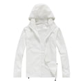 thumbnail image 1 of Fall Winter Jackets Coats Cardigan for Women, Solid Rain Jacket Outdoor Plus Size Hooded Windproof Loose Coat Water Proof Raglan Cuff Storage Bag White, 1 of 3