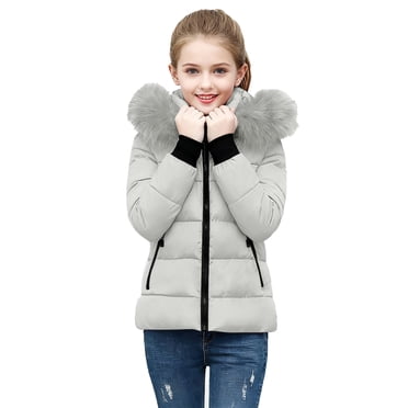 Miqool Girls Winter Coat Quilted Puffer Jacket Warm Parka with Removable Hood Insulated Outerwear 5-14 Years
