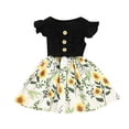thumbnail image 1 of Birdeem Robe d'Été Sans Manches à Volants pour Tout-Petits, Enfants, Bébés Filles, Robe Florale à Coutures, 1 of 7