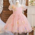 thumbnail image 2 of Yanlir Robe d'Été en Dentelle pour Fille, Princesse, à Volants, Sans Manches, Broderie, Tulle, Nœud, Robes; Robe de Fête à Col Rond; Tenue Imprimée Mode Printemps Été pour Enfants (Rose, 2 Ans), 2 of 9