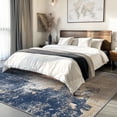 thumbnail image 2 of 5x7 Area Rugs for Living Room and Bedroom, Machine Washable Non Slip Rug Low Pile Lightweight Indoor Carpet, Distressed Abstract Navy Taupe, 2 of 6