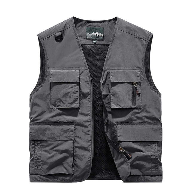 Styesk Jackets for Men Men's Work Clothes Jacket Solid Color Stand Collar Multiple Pockets Outdoor Sports Photography Coat