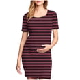 thumbnail image 2 of Ovzne Robes d'Été pour Femmes 2025 Robe Femme Jupe de Maternité Plissée Imprimée à la Mode pour Femme à Manches Courtes Col Rond Robe Mi-Mollet Robe pour Femmes à Manches Courtes Imprimée Liquidation, 2 of 6