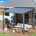 thumbnail image 1 of AECOJOY 10' x 8' Hardtop Pergola Gazebo, Wall-Mounted Heavy Duty Metal Awning for Patio, Large Galvanized Steel Outdoor Pergola, 1 of 6