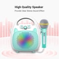 thumbnail image 4 of Graflsoa Portable Kids Karaoke Machine with Bluetooth, TF Card, and USB Support, Built-in 1200mAh Battery, Condenser Microphone, Light Blue (Ideal Gift for Children), 4 of 6