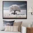 thumbnail image 1 of Designart Large Tree black framed wall art, Grey White Tree Contemplation , Trees framed wall art decor, Grey Traditional black framed wall art, 32x24 inches black frame, 1 of 5