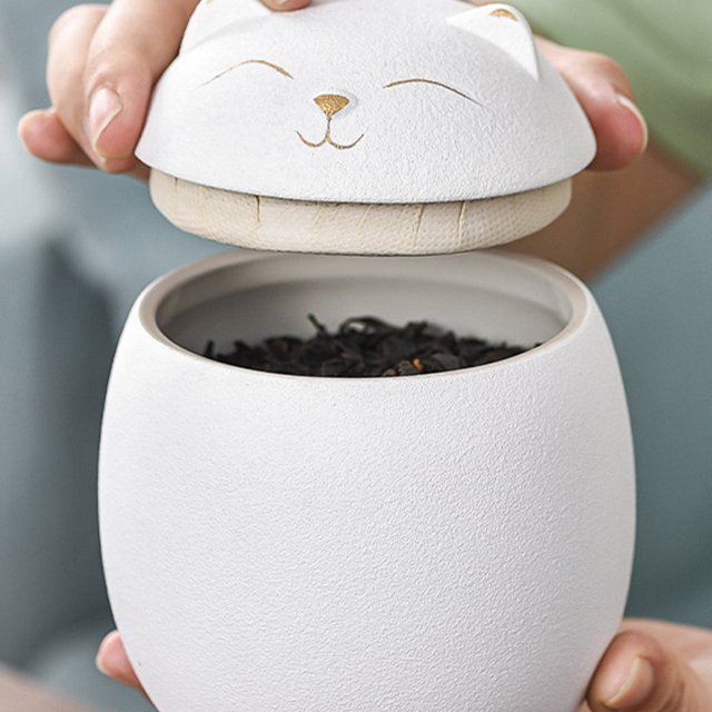mmirethe Ceramic Canisters For Clutter-free And Organized Home Sturdy And Durable black 150ml 1Set