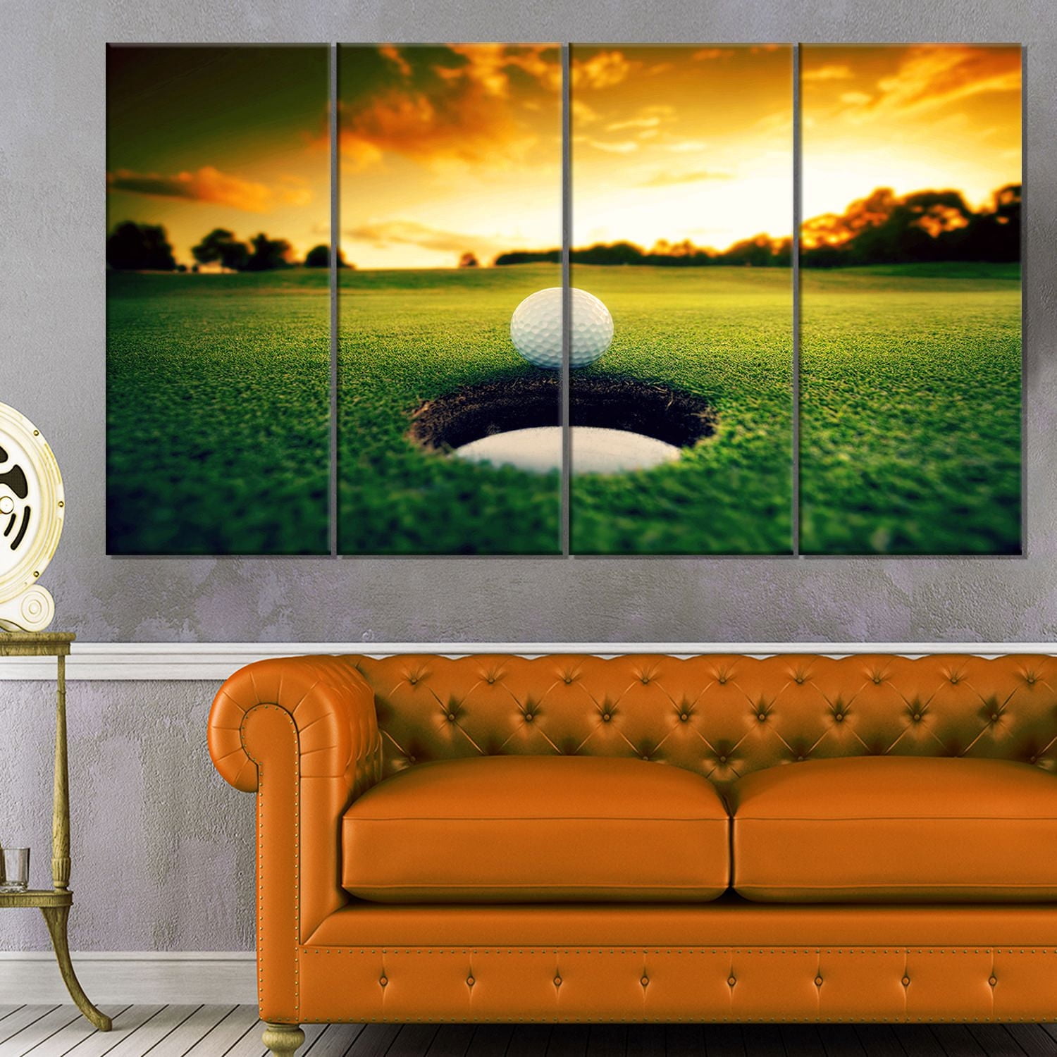 Tableau sur toile imprimée Design Art Paysage Balle de Golf