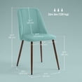 thumbnail image 3 of HOMCOM Dining Chairs Set of 4, Velvet Accent Chair, Light Green, 3 of 10