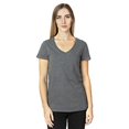 thumbnail image 1 of T-Shirt à Manches Courtes Col en V pour Femmes - Charbon Chiné - S, 1 of 3