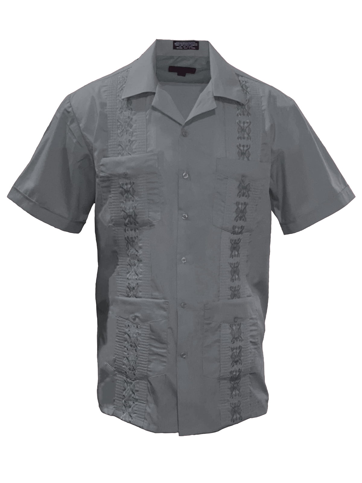 Gravity Threads Chemise d'Été Guayabera pour Homme - Charbon - Très Grand