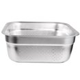 thumbnail image 1 of Stainless Steel Square Colander, Kitchen Basket with Uniform Drainage Holes for Efficient Rinsing, Large Square Container for Kitchen, Vegetable Washing Basin, Ideal for Food Prep and Storage, 1 of 6