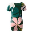 thumbnail image 5 of SMihono Robe d'Été Grande Taille pour Femmes Manches Courtes Mode Années 2023 Dégradé Fleurs Imprimé Taille Robe d'Été Col en V Mini Robe, 5 of 5