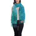 thumbnail image 4 of Foulard à Franges pour Femme, Long Châle Attrape-Rêves Bleu Vintage, Léger et Chaud, 4 of 6