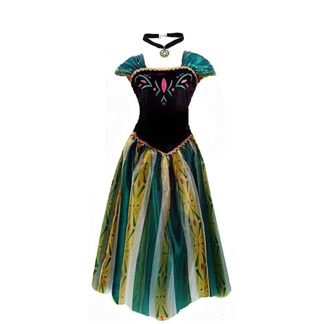 Big-On-Sale Princesse Adulte Femmes Anna Robe de Couronnement Costume Cosplay (Taille P pour US 2-4)