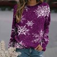 thumbnail image 1 of EGNMCR Noël Sweatshirt Mode Haut à Col Rond Imprimé pour Femmes Manches Longues Blouse Confortable Sweatshirt, 1 of 5