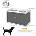 thumbnail image 3 of PawHut Grands Bols Surélevés pour Chien avec Rangement, Support de Bol Surélevé pour Chien, Gris, 3 of 10