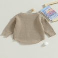 thumbnail image 4 of Nouveau-né Bébé Garçons Filles Pull Rompers Lettre Col Rond Manches Longues Tricot Combinaisons Automne Vêtements Bodysuits, 4 of 7