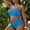 Sky Blue, variant on DPTALR Women's Two-Piece Swimsuits High Waist Rise Swimwear Bottoms Ladies Hot Swimming Bikini Sets