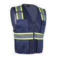 thumbnail image 1 of VENDACE Hi Vis Safety Reflective Mesh Vest for Men ANSI Class 2 High Visibility Vest with 8 Pockets and Zipper(Blue,XS), 1 of 4