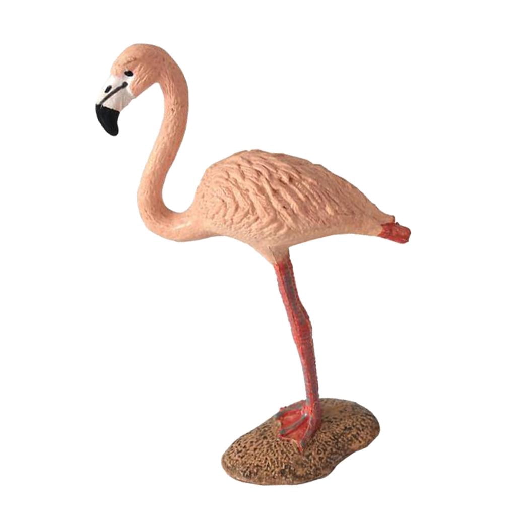 S SERENABLE Miniature Animals Birds Model Figurine Statue Scupltue Toy Pink Flamingo