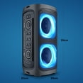 thumbnail image 4 of Karaoke Machine, Wireless Rechargeable Portable PA System/Speaker with 2 Wireless Mics, Bluetooth, FM Radio, LED Party Light, Remote Control Mega Bass Function, Built in Handel (2 Mics) (T600)…, 4 of 7