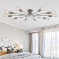 thumbnail image 2 of TULUCE 10 Light Sputnik Chandelier Brushed Nickel Ceiling Light Semi Flush Mount Light Ceiling Lamp for Kitchen Dining Room Living Room Foyer, 2 of 4
