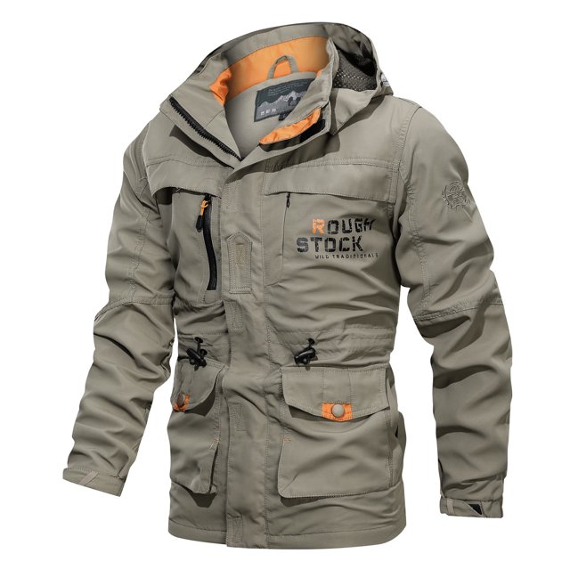 Men's Jacket Mid-length Casual Outdoor Hooded Plus Size Jacket Spring And Autumn Clothes