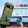 thumbnail image 3 of KOMI for Google Pixel 9A Case with [2 Pack] HD Screen Protector + Slide Camera Cover, 360° Rotation Ring Kickstand [Military Grade] Shockproof Protective Phone Cover for Pixel 9A Olive Green, 3 of 5