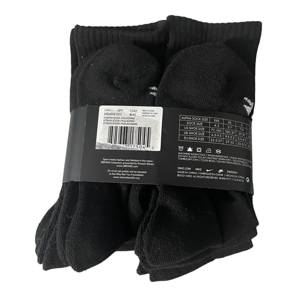 Nike 3BRAND by Russell Wilson Big Boys 6 Pair Crew Socks