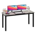 thumbnail image 1 of Computer Desk – Large Office Desk with Storage, Modern Writing Desk for Home Office, Study, Available in 63" or 70.9" Width, 23.6" or 31.5" Depth – Black+Gray / Black+Retro / Retro Color, 1 of 8