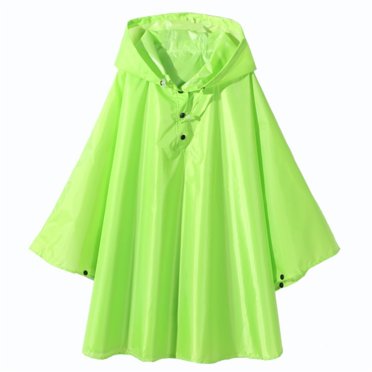 MIASHUI Poncho de Pluie pour Enfants Réutilisable Imperméable pour Tout-Petits Veste de Pluie, Vert, 8-9 Ans