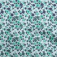 thumbnail image 1 of oneOone Polyester Spandex Turquoise Blue Fabric Florals Sewing Material Print Fabric By The Yard 56 Inch Wide, 1 of 4