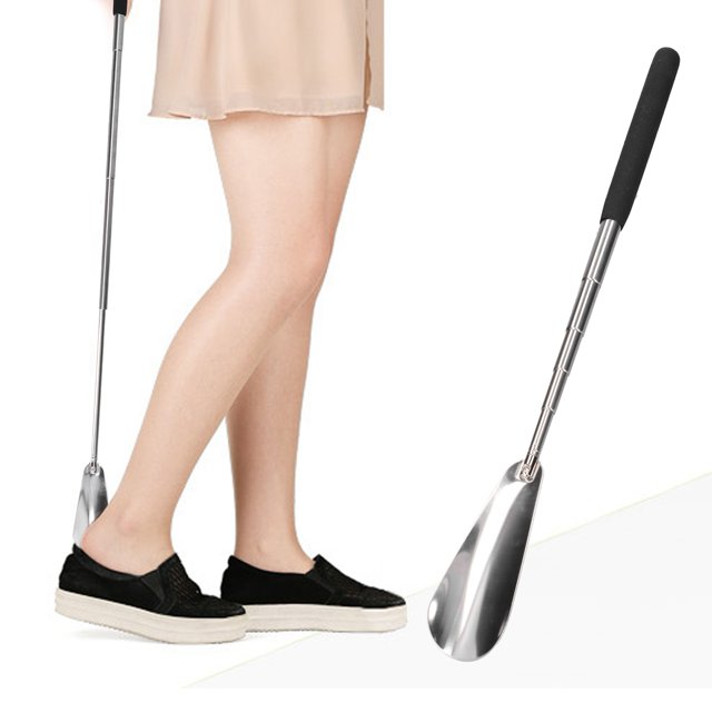 Shoe Horn, Curved Design Telescopic Shoe Horn Easy Grip Handles For Seniors For Home For Pregnants