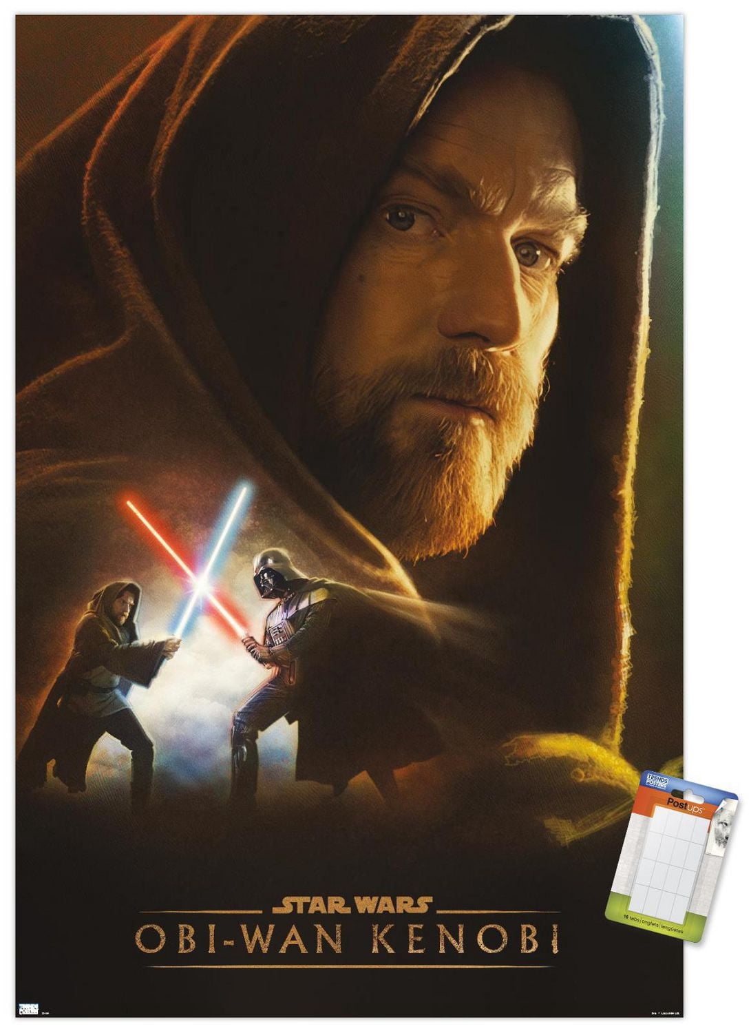 Star Wars: Obi-Wan Kenobi – Collage d'Obi Wan 22,375" x 34" Affiche Murale avec Cadre Magnétique en Bois de Hêtre, par Trends International