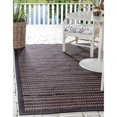 thumbnail image 2 of Unique Loom Outdoor Collection Transitionnel Tapis d'Intérieur et d'Extérieur à Rayures Tonales, 9' x 12', Noir/brun, 2 of 2