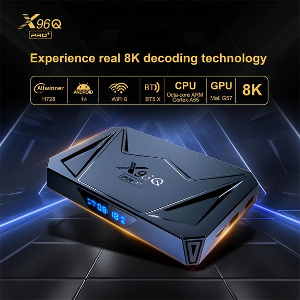 X96Q PRO+ TV Box Compatible For Android 14 3D Dual Band 2.4G/5G