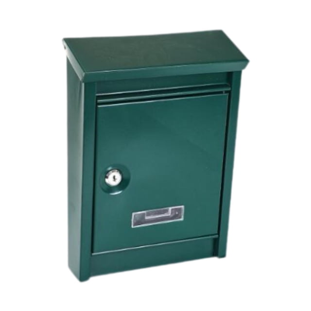 Siruishop Wall Mount Mailbox Outdoor Postbox Lockable Large Capacity Newspaper Letterbox Metal Delivery Box for Entrance External House Green