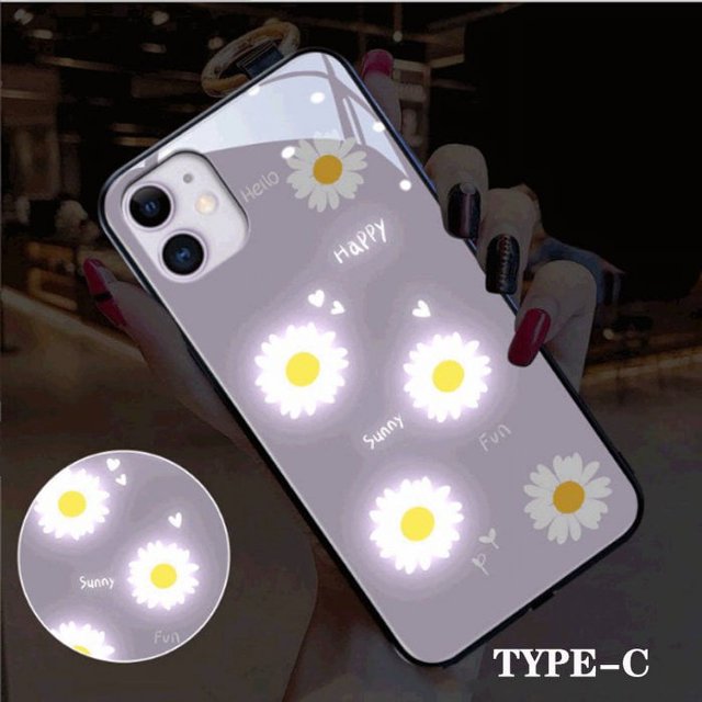 Phone Case Daisy Voice-activated Light-emitting Phone Case Cover for IP13/14 Pro Plus Pro max