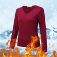 thumbnail image 2 of Kcodviy Femmes Col Rond en Molleton Décontracté Manches Longues Hauts pour Femmes Doublé Thermique Thermique Ajusté Hauts Thermiques pour Femmes Temps Froid Hauts Manches Longues Chandails Thermiques Hauts d'Hiver, 2 of 8