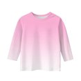 thumbnail image 4 of MKOSPLRT Hauts à Manches 3/4 pour Filles Col Rond T-Shirts Décontractés Tuniques Dégradées Mode T-Shirts Doux pour Sortir Blouses Confortables en Liquidation, 4 of 5