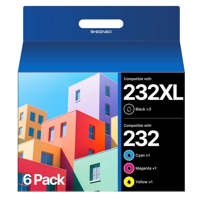 232XL Ink Cartridges for Epson Printer Remanufactured Replacement for Epson 232 Ink Cartridges for Epson 232XL 232 XL for Epson XP-4205 XP-4200 Workf