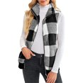 thumbnail image 3 of LUXUR Gilet à Carreaux pour Femmes Tenue de Travail Décontractée Noir TG, 3 of 5