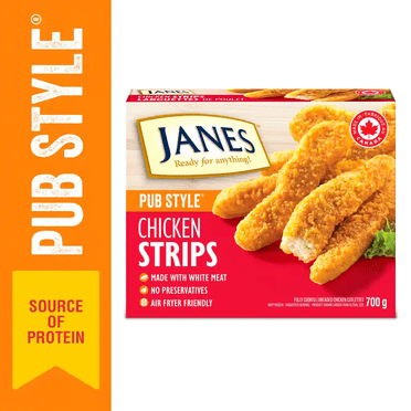 Janes® Pub Style Chicken Strips, 700g, Frozen Breaded Chicken Cutlets, Contains White Meat